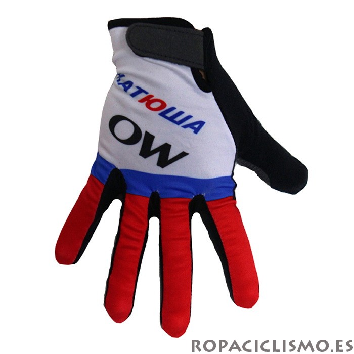 2020 Katusha Guantes Largos Blanco Rojo